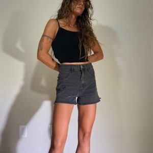 Basic black denim jean shorts 25
